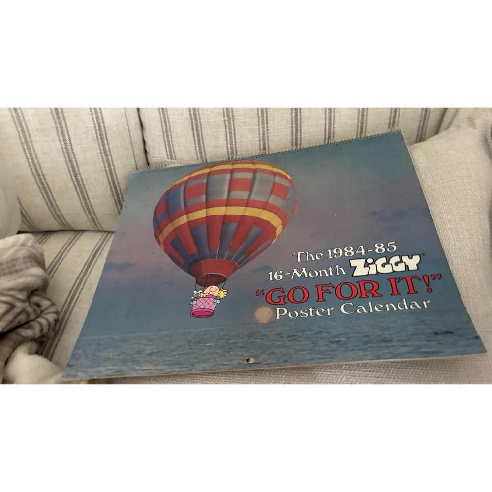 Ziggy's "Go For It " 16-Month Poster Calendar Balloon Large 80s Cartoons 1984 85